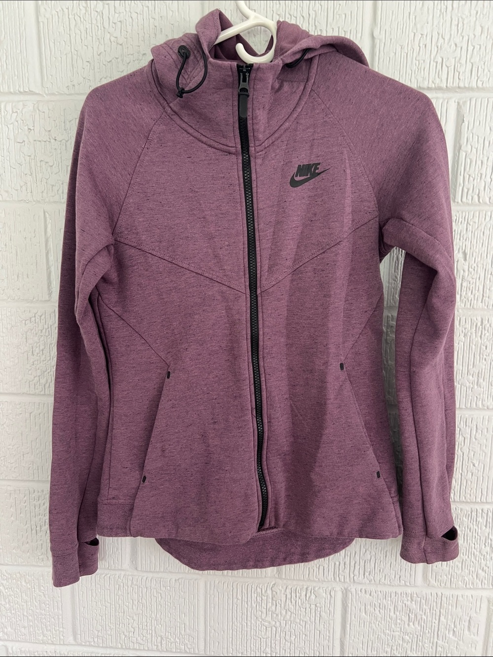 Nike Purple Sportswear Fleece Tech Full-Zip Hoodie with Hood Small Like New